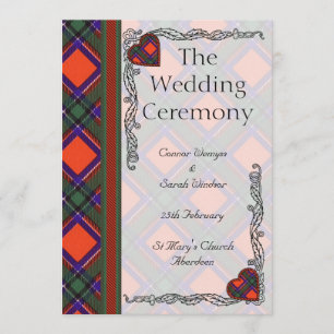Wedding program -  Sinclair Scottish Tartan Programme