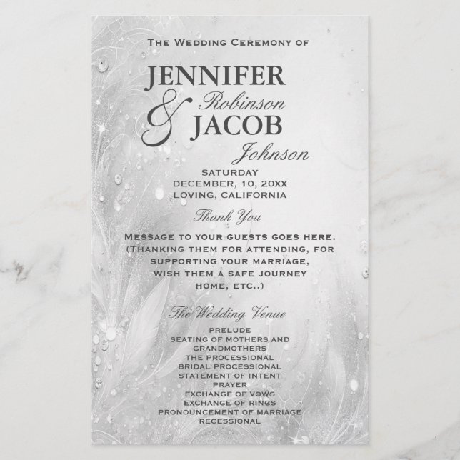Wedding Program | Soft Silver (Front)
