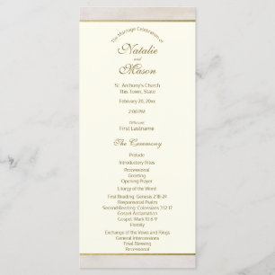Wedding Program Stone and Gold Accent Programme