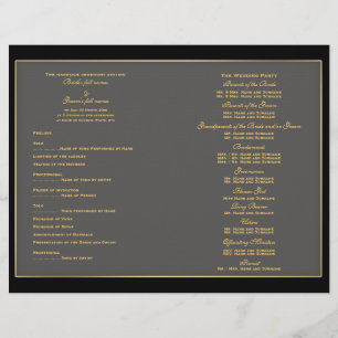 Wedding program template "black and gold"