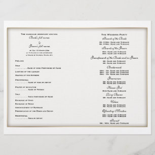 Wedding program template (three)