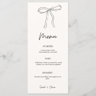 Wedding Program Timeline – Minimalist Bow & Elegan Menu