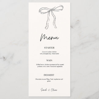 Wedding Program Timeline – Minimalist Bow & Elegan Menu