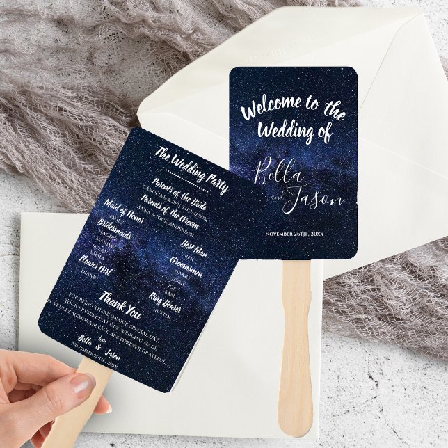 Wedding Program UNDER THE STARS Themed WEDDING Hand Fan (Wedding Program UNDER THE STARS Themed WEDDING Hand Fan)
