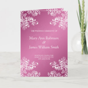 Wedding Program Vintage Swirls 2 Pink Programme