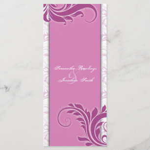 Wedding Program White Rosy Pink Elegant Floral Programme
