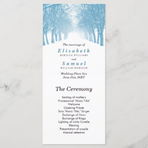 Wedding Program Winter Trees Avenue Path Programme