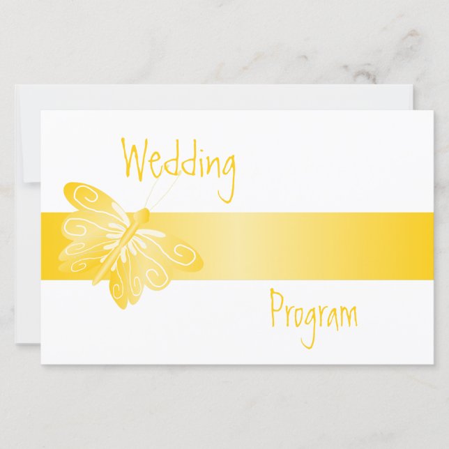 Wedding Program Yellow Butterfly (Front)
