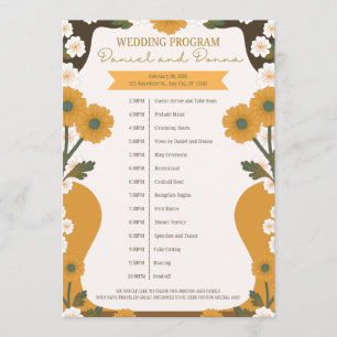 Wedding Program – Yellow & White Floral Border Des Programme