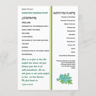WEDDING PROGRAMME