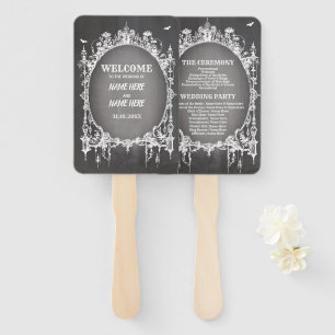 Wedding Programme Hand Fan Halloween Gothic Frame