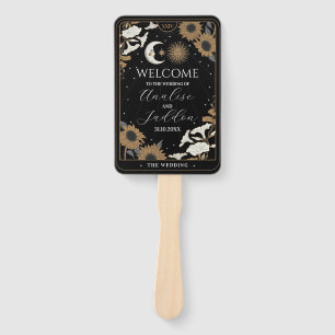 Wedding Programme Hand Fan Tarot Sun Moon Spirits