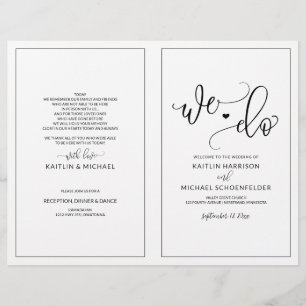Wedding Programs Modern Bounce Calligraphy Black