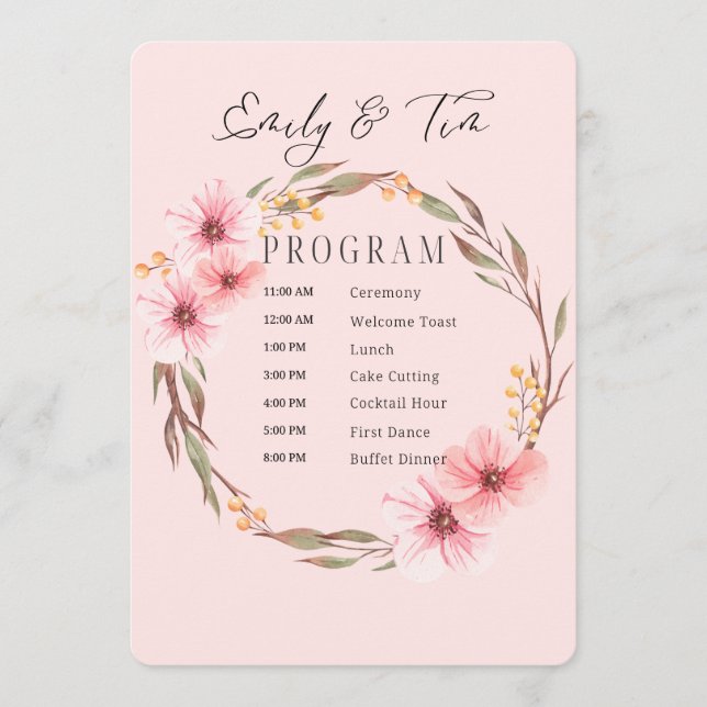 Wedding Programs Programme (Front)