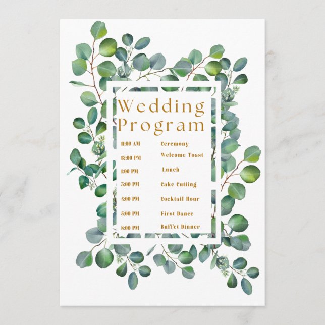 Wedding Programs Programme (Front)