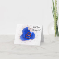 Wedding Proposal Card Will You Marry Me? Blue Rose