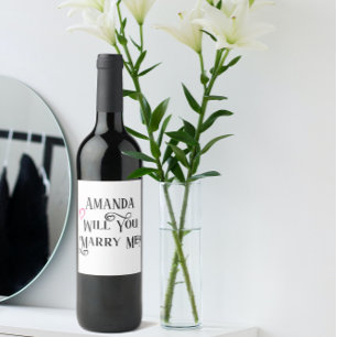 Wedding Proposal Will you Marry me Wine Label