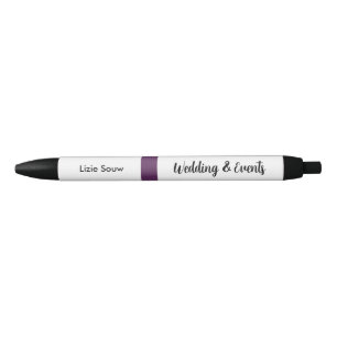 Wedding purple and white black ink pen