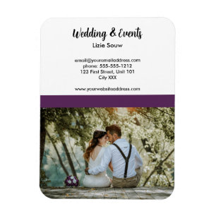 Wedding purple and white magnet