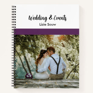 Wedding purple and white notebook