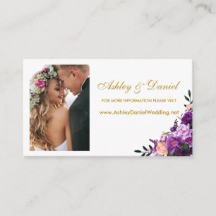 Wedding Purple Floral Photo Website Insert Card P