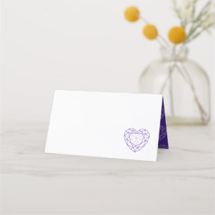 Wedding purple iloite heart place guest card