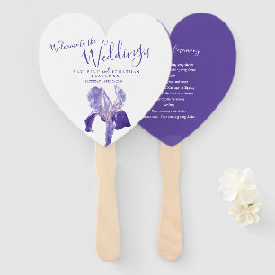 Wedding purple iris flower art program fans