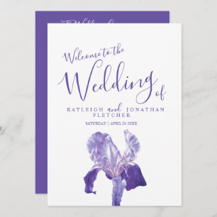 Wedding purple iris flower art program programme