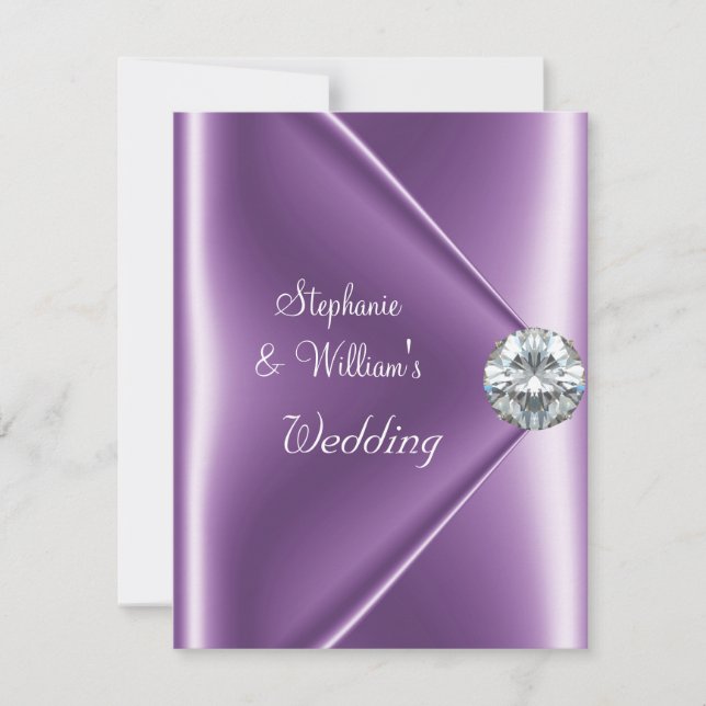 Wedding Purple Mauve Diamond Jewel Invitation (Front)
