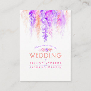 Wedding purple orange cascade info enclosure card