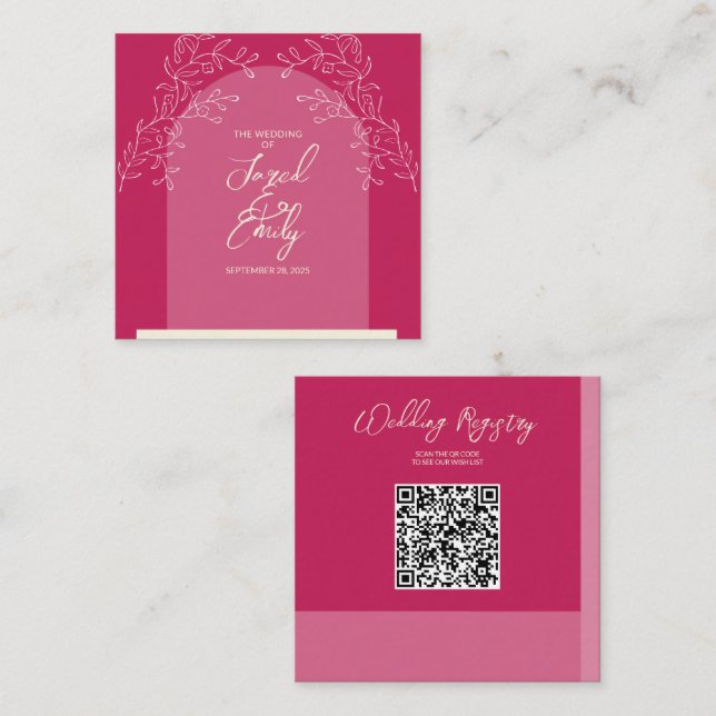 Wedding QR Code Enclosure Card (Front/Back)