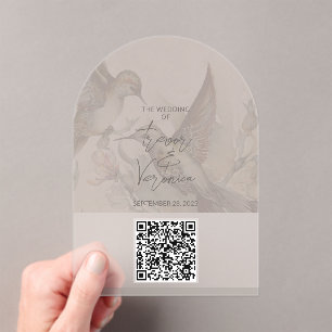 Wedding QR Code Hummingbird Invitation