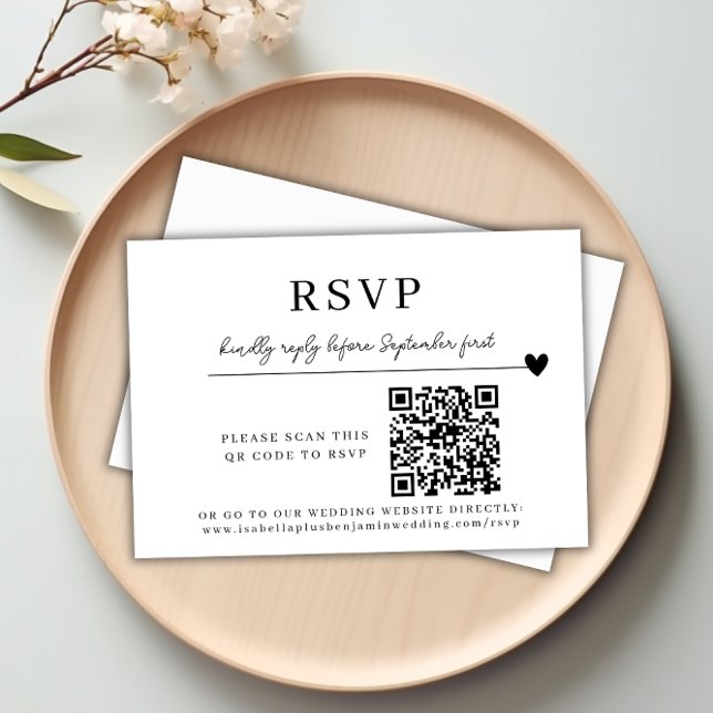 Wedding QR Code Modern Minimalist RSVP Card (Wedding QR Code Modern Minimalist RSVP Card)