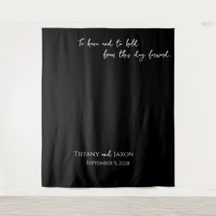 Wedding Quote Black and White Tapestry