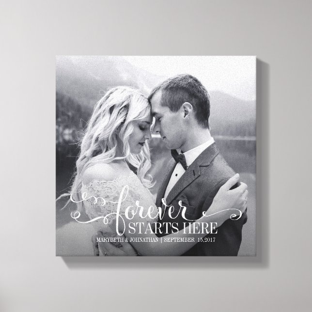 Wedding Quote Custom Photo Canvas Print (Front)
