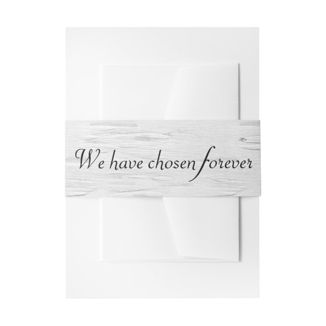 Wedding Quote On White Birch Invitation Belly Band (Front Example)