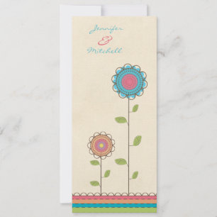 Wedding Rainbow Tall Flowers Long Invitation