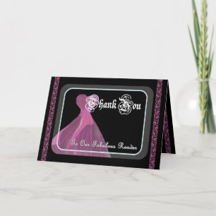 Wedding Reader THANK YOU - Purple Gown and Lace Card