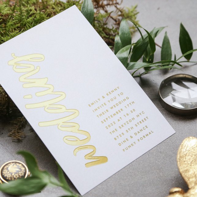 Wedding REAL GOLD Foil ultra modern Invitation (Creator Uploaded)