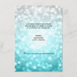 Wedding Reception Beach Ombre Glitter Lights Enclosure Card