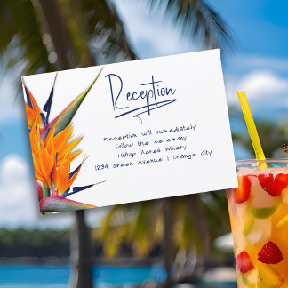 Wedding Reception Bird of Paradise Enclosure Cards