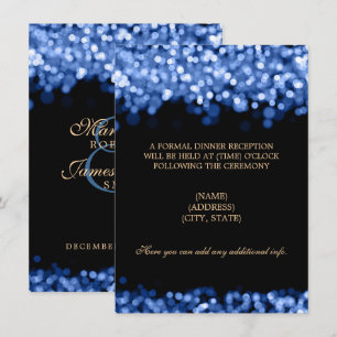 Wedding Reception Blue Lights Invitation
