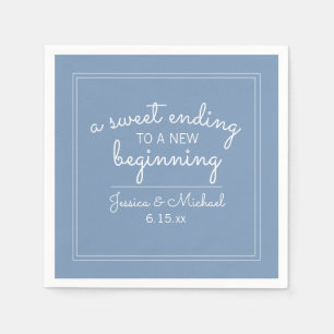 Wedding Reception Blue Sweet Ending New Beginning Napkin