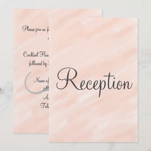Wedding Reception Blush Monogram  Invitation (Front/Back)