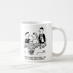 Wedding Reception Bridegroom has a Darts Match Coffee Mug