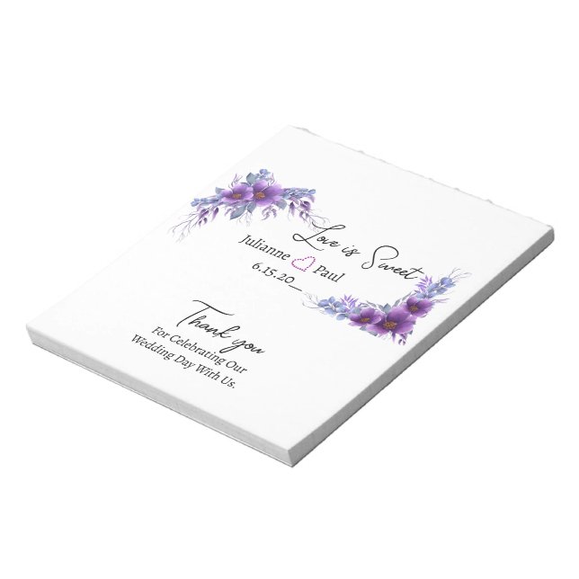 Wedding Reception Candy Bar Wrapper Party Favour Notepad (Rotated)