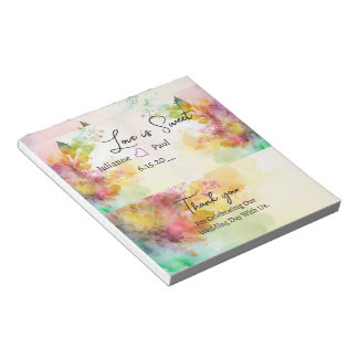 Wedding Reception Candy Bar Wrapper Party Favour Notepad