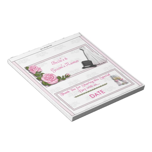 Wedding Reception Candy Bar Wrapper Party Favour Notepad (Angled)