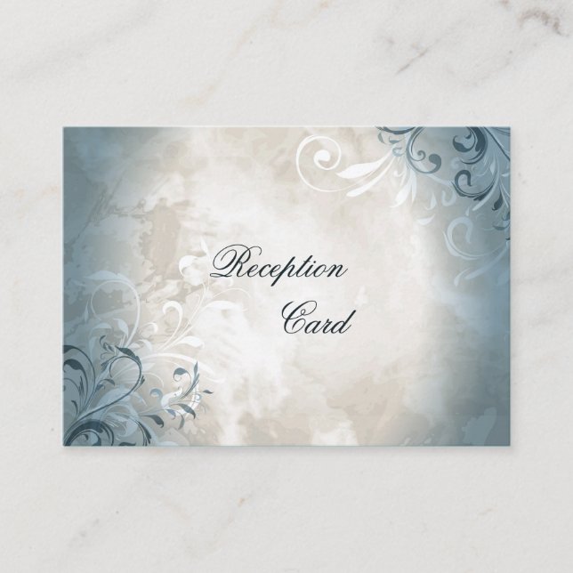 Wedding Reception Card Elegant Vintage Foliage (Front)