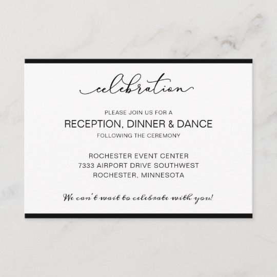 Wedding Reception Card With Short Order Of Events Zazzle Co Uk